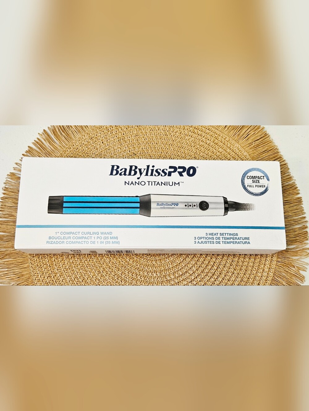 NEW BaBylissPRO Nano Titanium 1” Compact Curling Wand Travel Size